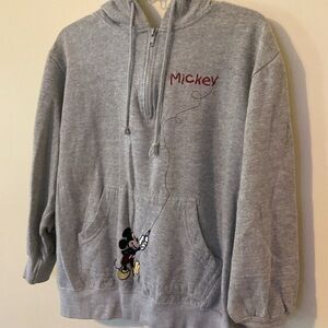 Classic gray DISNEY 1/4 Zip Gray Mickey Mouse Hoodie